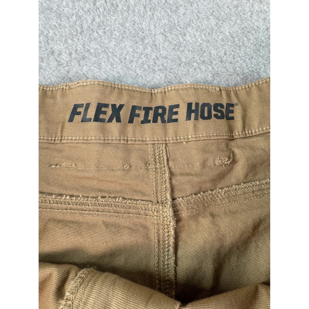 Duluth Trading Co Flex Fire Hose Relaxed Fit Pants Khaki Tan Mens Big 48x30 - Picture 3 of 13